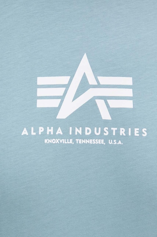 Bavlněné tričko Alpha Industries 118533.03 modrá