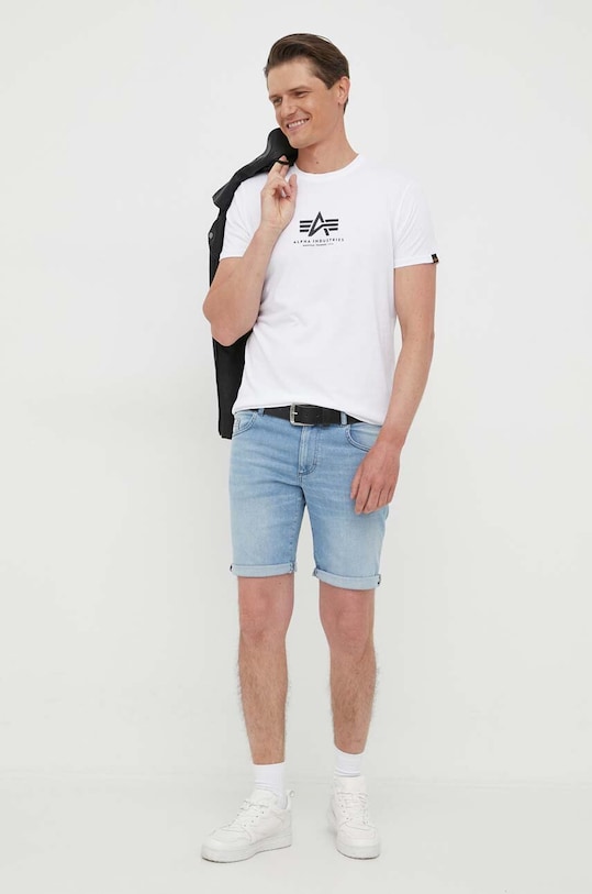 Pamučna majica Alpha Industries 118533.09 bijela AW23