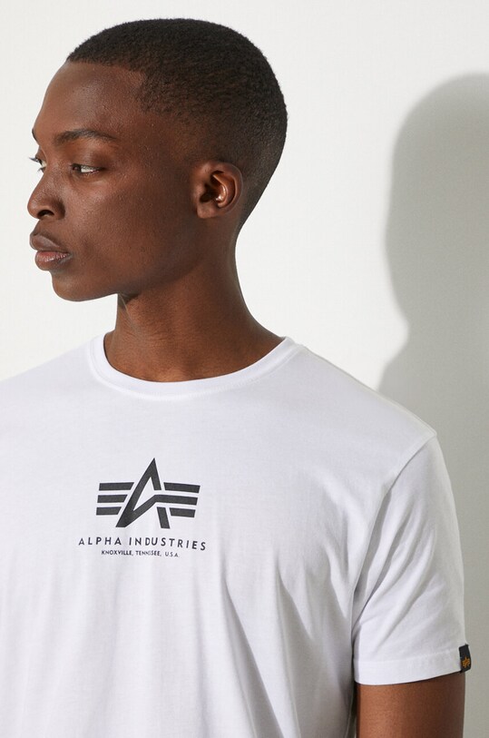 Bavlněné tričko Alpha Industries 118533.09 bílá
