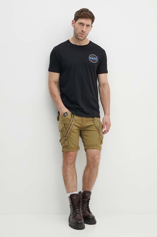 Bombažna kratka majica Alpha Industries Space Shuttle T 176507.556 črna AW23