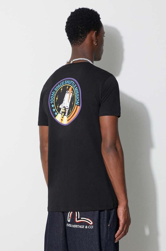 Clothing Alpha Industries cotton t-shirt Space Shuttle T 176507.556 black