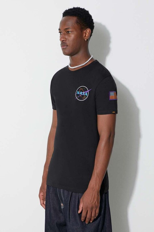 Alpha Industries cotton t-shirt Space Shuttle T black 176507.556