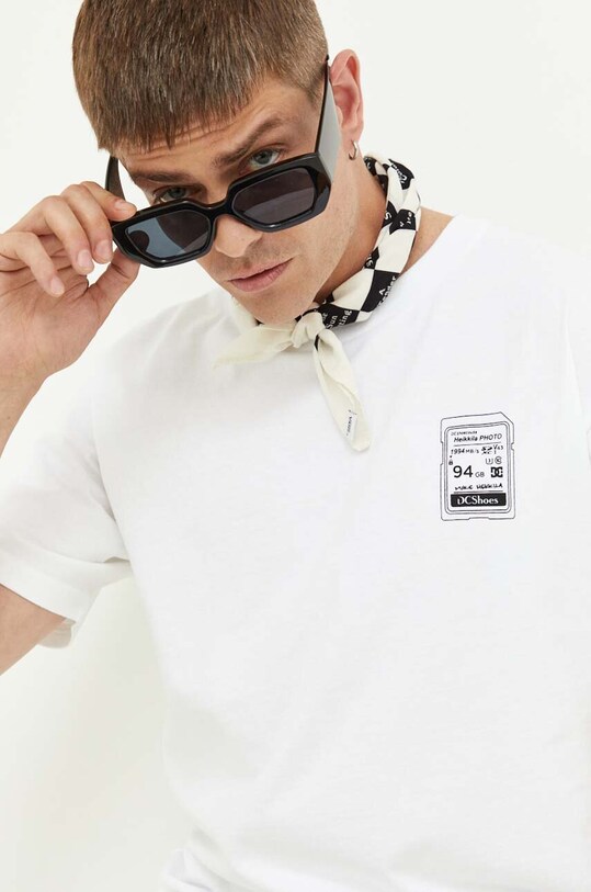 DC t-shirt bawełniany biały ADYZT05299
