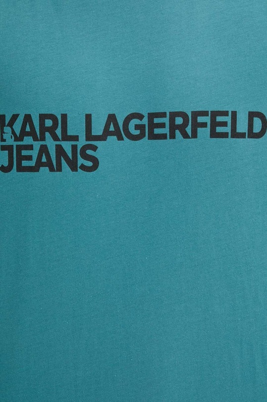 Karl Lagerfeld Jeans tricou din bumbac turcoaz 235D1707