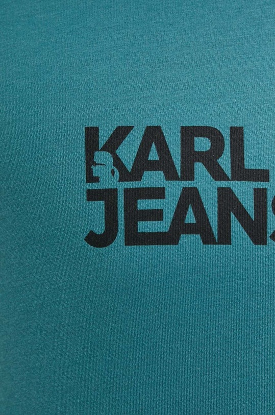 Bavlnené tričko s dlhým rukávom Karl Lagerfeld Jeans 235D1708 tyrkysová