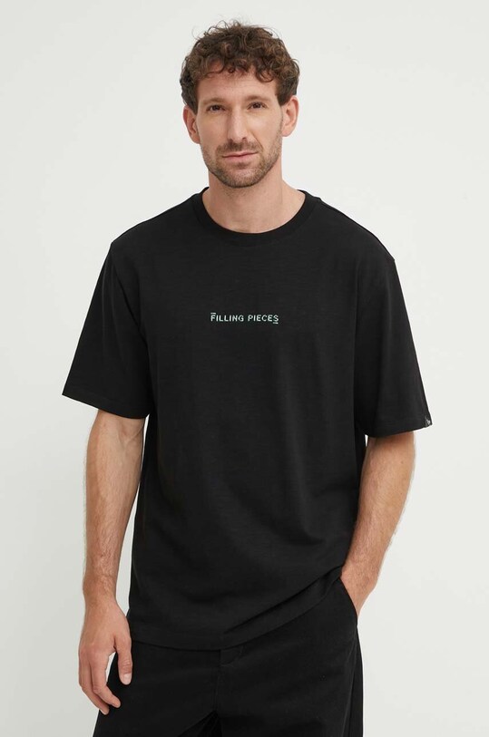 Filling Pieces tricou din bumbac Carabiner 74417051861 negru AW23