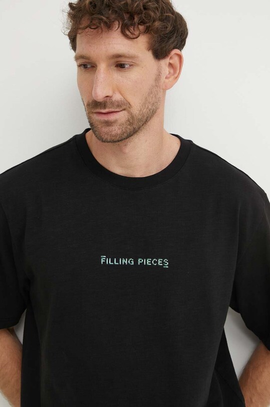 Filling Pieces tricou din bumbac Carabiner negru 74417051861
