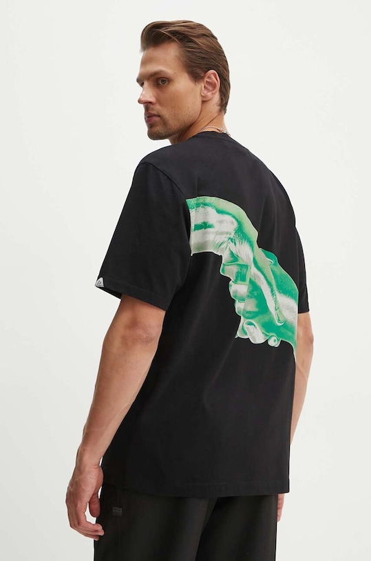 Filling Pieces t-shirt bawełniany Handshake nadruk czarny 88113631955