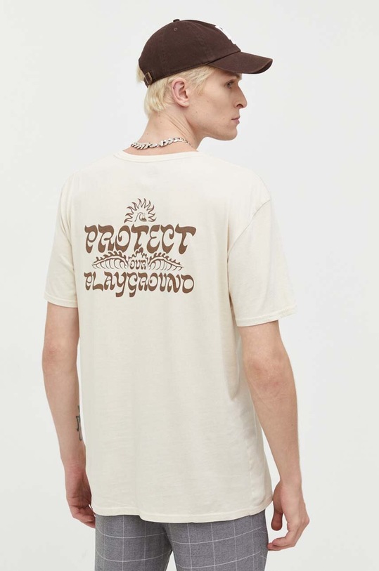 Ρούχα Βαμβακερό μπλουζάκι Quiksilver EQYZT07492 μπεζ