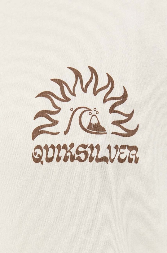 Βαμβακερό μπλουζάκι Quiksilver μπεζ EQYZT07492