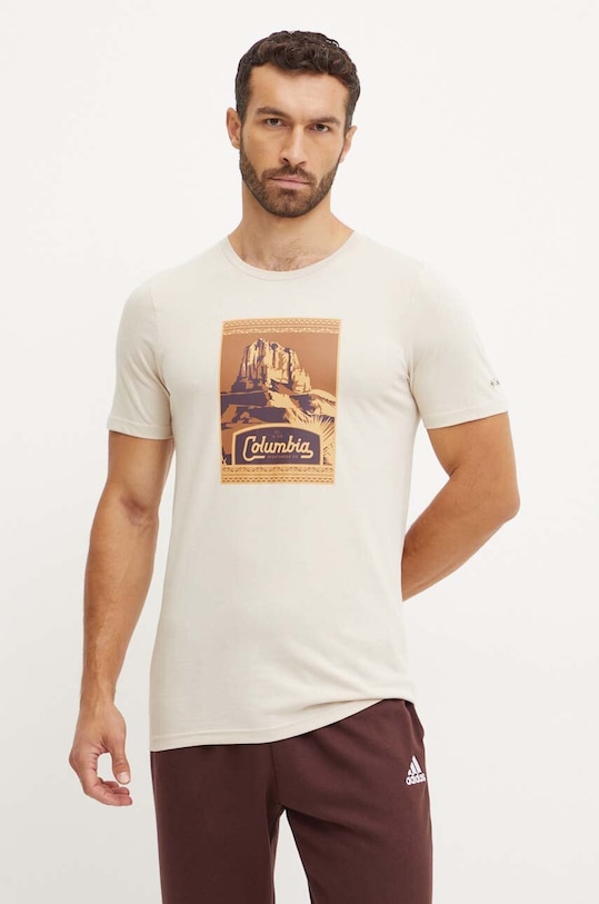Bavlněné tričko Columbia béžová 1991036