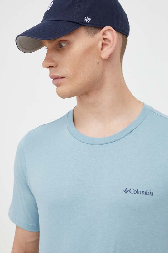 Бавовняна футболка Columbia блакитний 1991036