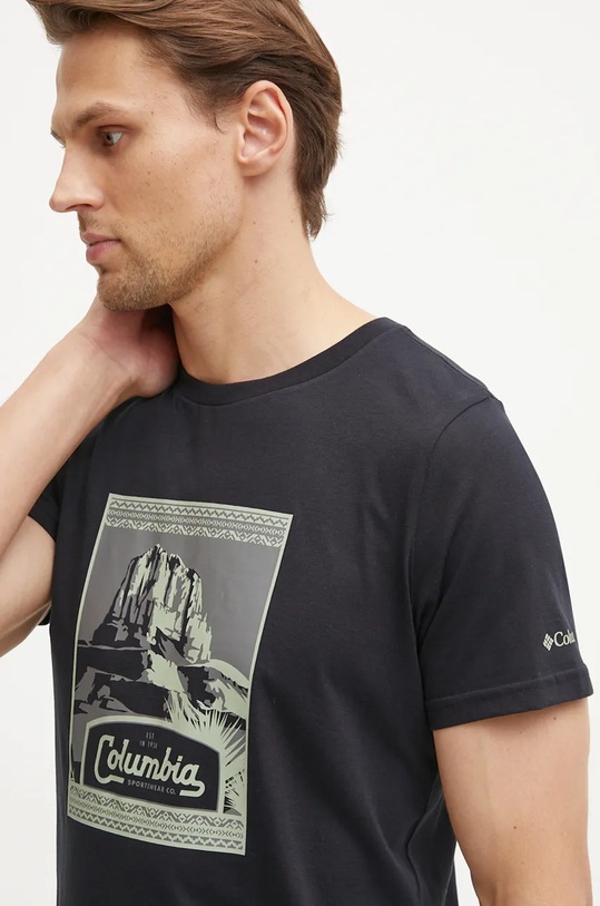 Columbia tricou din bumbac CSC Seasonal Logo negru 1991036