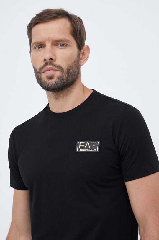 EA7 Emporio Armani t-shirt in cotone semplice nero 6RPT18.PJM9Z