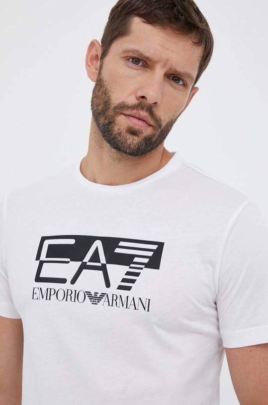 EA7 Emporio Armani t-shirt bawełniany nadruk biały 6RPT81.PJM9Z