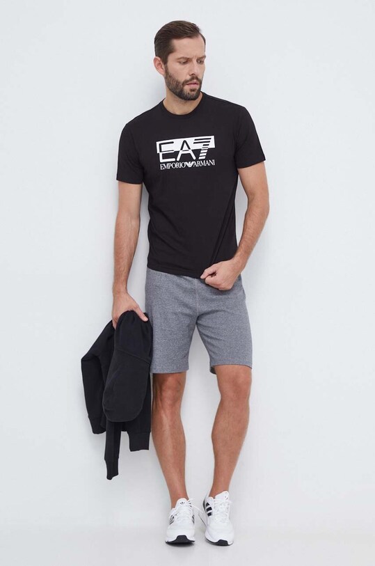 Бавовняна футболка EA7 Emporio Armani 6RPT81.PJM9Z чорний AW23