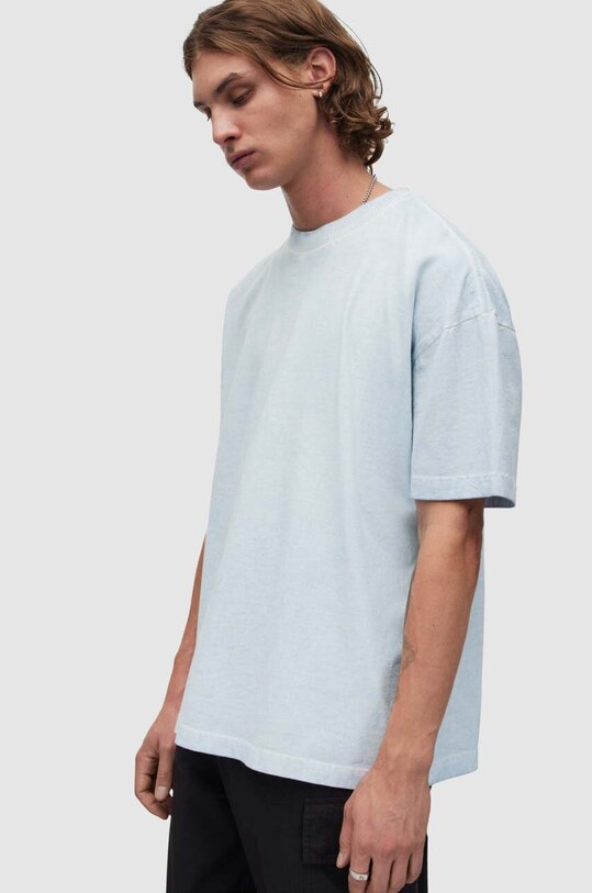 AllSaints t-shirt bawełniana MAX SS CREW niebieski MD155Y
