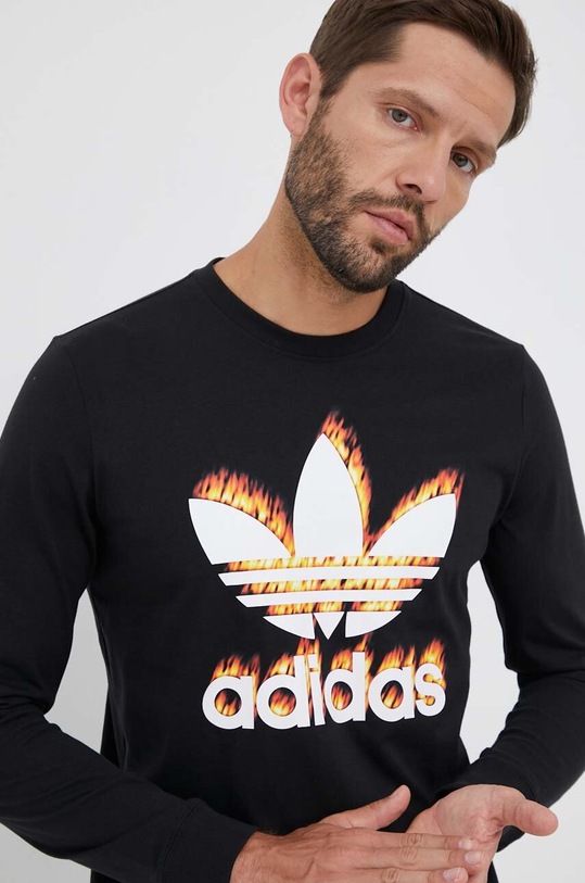 adidas Originals top a maniche lunghe in cotone nero IL5196