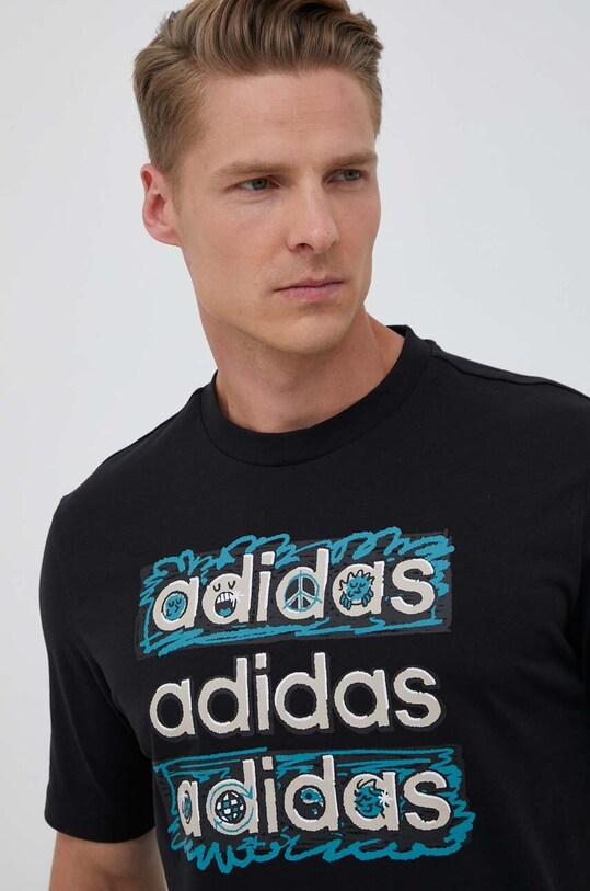 Bavlnené tričko adidas čierna IL5391