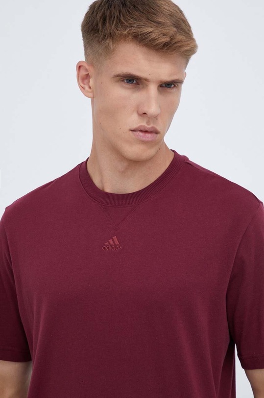 adidas t-shirt bawełniany bordowy IL9022