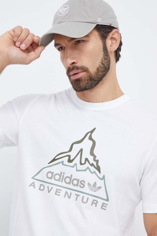 Бавовняна футболка adidas Originals бежевий IJ0702