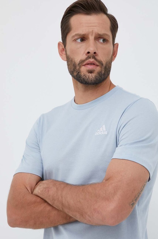 adidas t-shirt bawełniany bawełna niebieski IJ6109