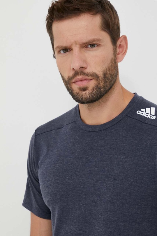 adidas Performance t-shirt treningowy Designed for Training z elastanem granatowy HB9205
