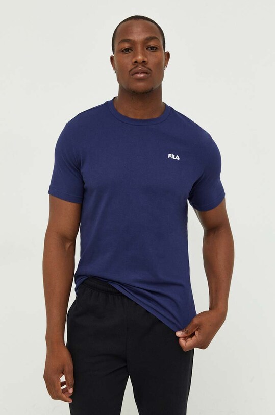 Fila t-shirt bawełniany bawełna granatowy FAM0340.9BYX