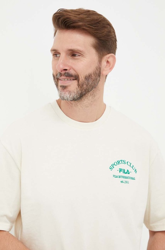 Хлопковая футболка Fila бежевый FAM0506