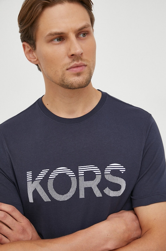 Michael Kors t-shirt bawełniany nadruk granatowy CF351MIFV4