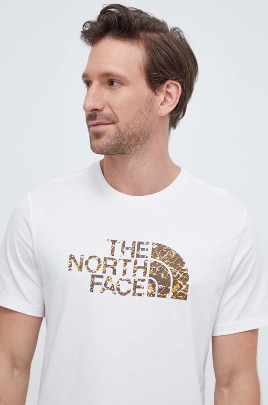 Pamučna majica The North Face bež NF0A2TX3O4O1