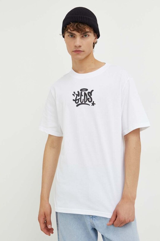 GCDS tricou din bumbac FW23M130127 alb AW23
