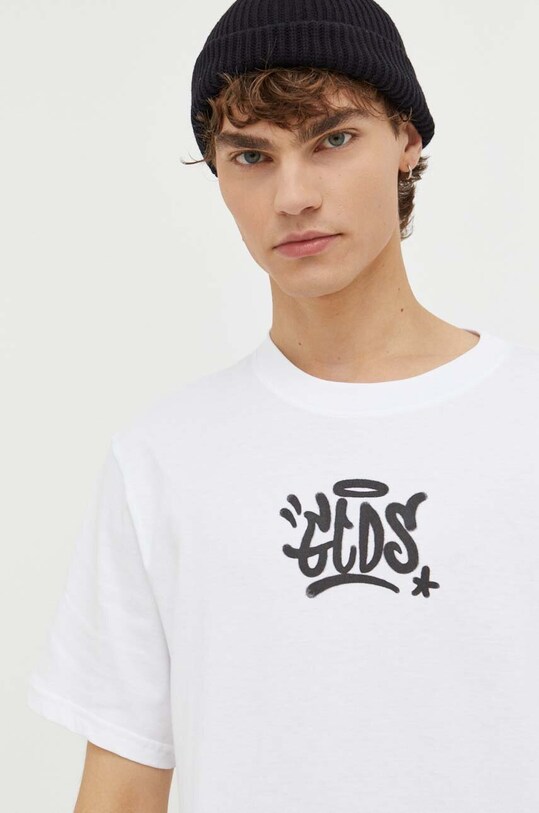 GCDS tricou din bumbac alb FW23M130127