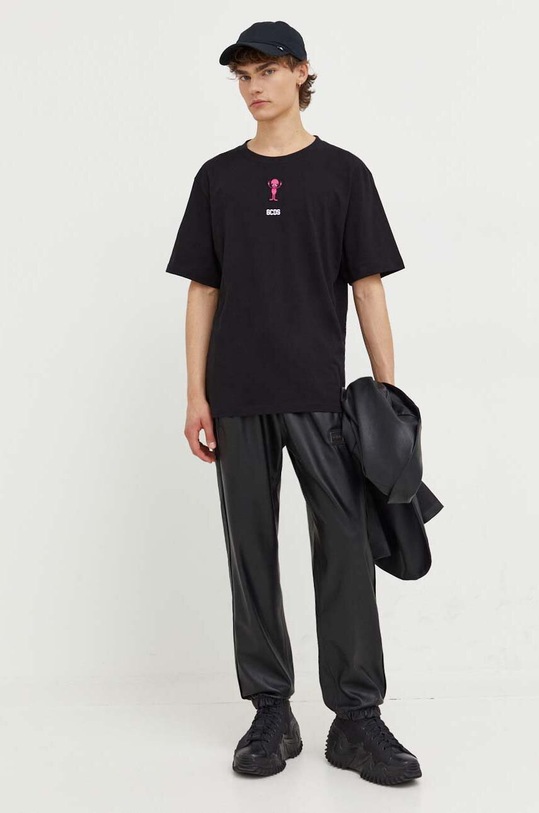 GCDS t-shirt in cotone FW23M130673 nero AW23