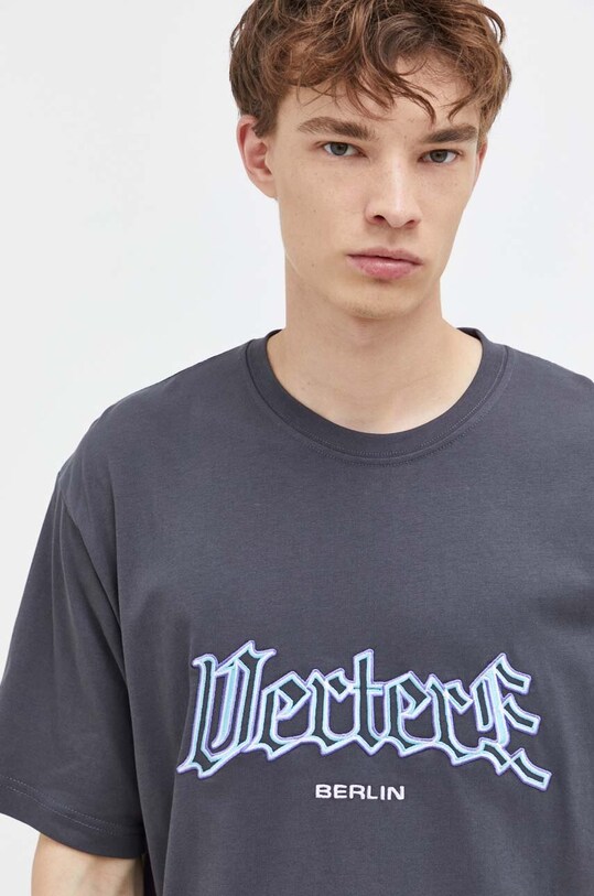 Vertere Berlin tricou din bumbac gri VER.T184