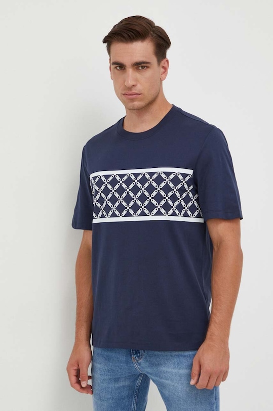 Michael Kors t-shirt in cotone sovrastampa blu navy CF351MS1V2