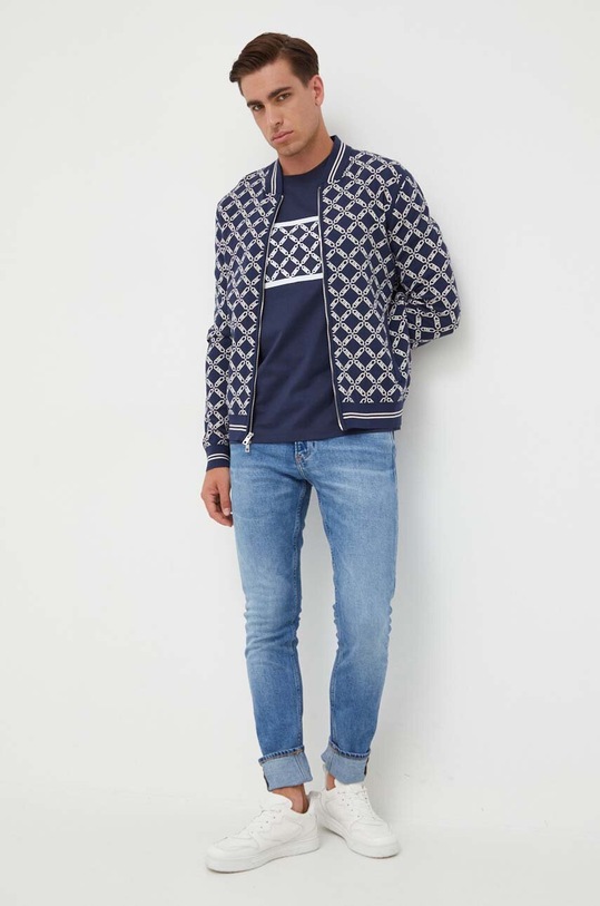 Michael Kors tricou din bumbac CF351MS1V2 bleumarin AW23