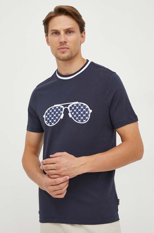 Michael Kors t-shirt bawełniany nadruk granatowy CF351MLFV4