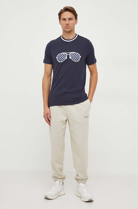 Michael Kors t-shirt bawełniany CF351MLFV4 granatowy AW23