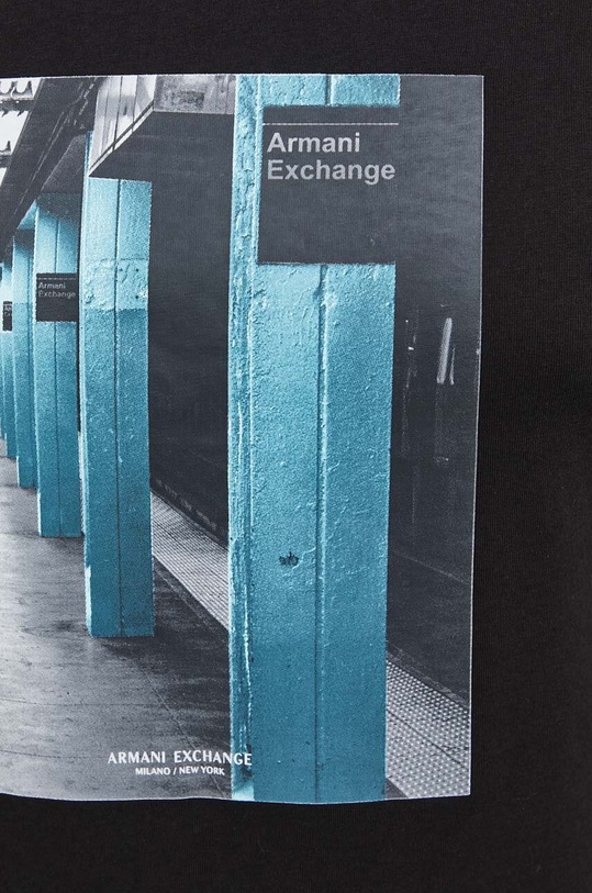 Памучна тениска Armani Exchange 6RZTLB.ZJBYZ черен