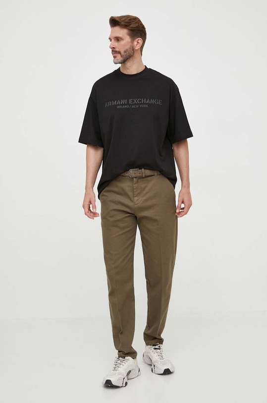 Бавовняна футболка Armani Exchange 6RZTLH.ZJ9JZ чорний AW23