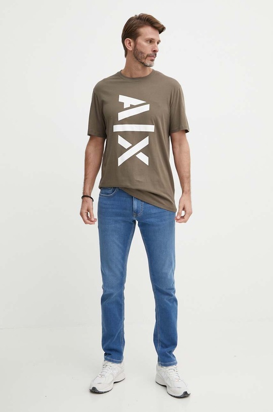 Bavlněné tričko Armani Exchange 6RZTLL.ZJ8EZ zelená AW23
