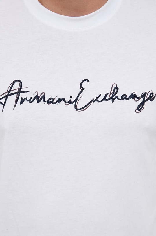 Bavlnené tričko Armani Exchange 6RZTLM.ZJ8EZ biela