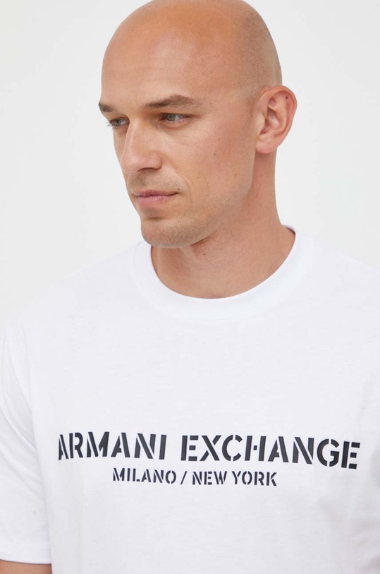 Armani Exchange t-shirt bawełniany biały 6RZTLT.ZJ9JZ