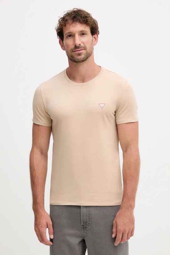 Guess t-shirt z elastanem beżowy M2YI24.J1314