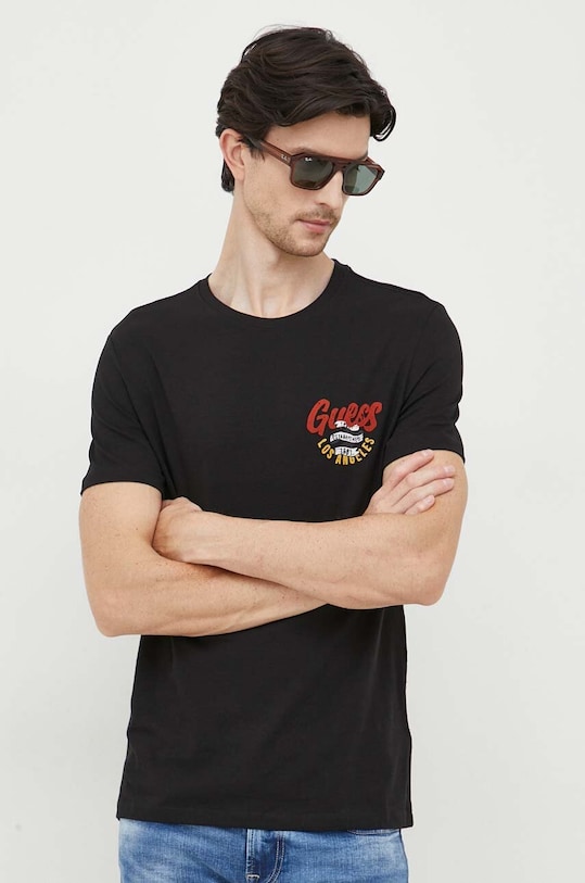 Guess t-shirt z elastanem czarny M3BI29.J1314