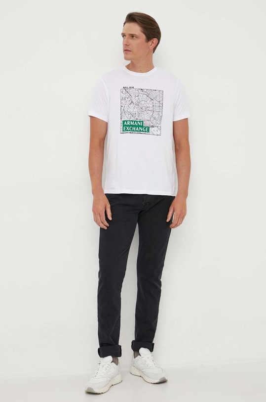 Armani Exchange t-shirt bawełniany 6RZTAH.ZJA5Z biały AW23