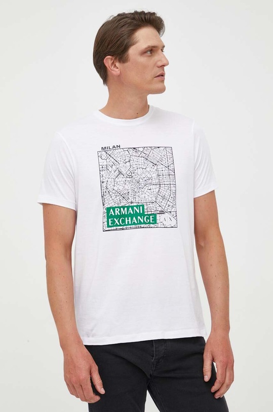 Armani Exchange t-shirt bawełniany biały 6RZTAH.ZJA5Z