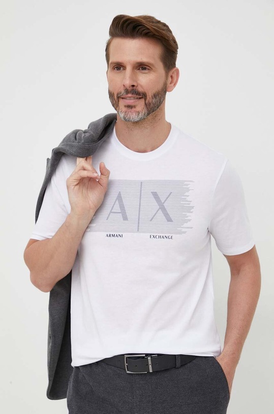 Armani Exchange t-shirt bawełniany biały 6RZTHB.ZJH4Z