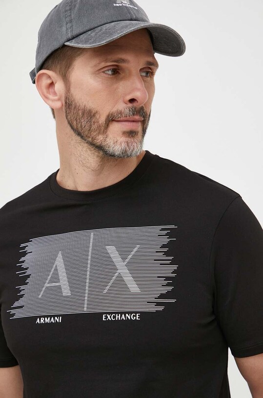 Bavlnené tričko Armani Exchange čierna 6RZTHB.ZJH4Z